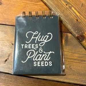 “Hug Trees & Plant seeds” small spiral handmade durable notebook NWT